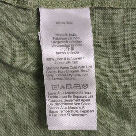 Madewell Green Sleeveless V Neck Zip Back Linen Dress Style NP101 Size XS - Picture 8 of 11